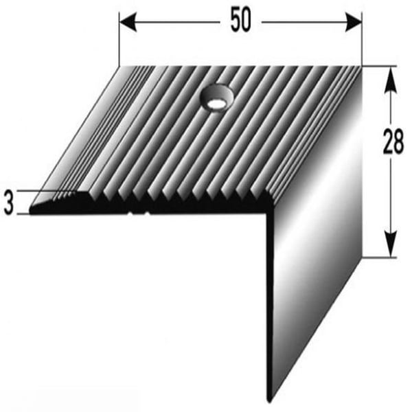 PROVISTON aluminium anodiserad bronsspets, l 50 mm H 28 mm L 2700 mm, borrad trapphörn, kombinerad hörn.