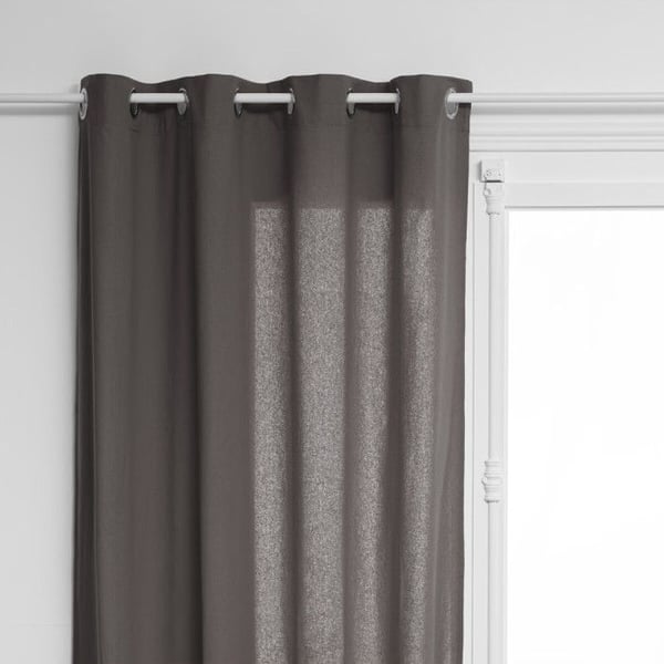 Set med 2 st "Anjali" inredningsgardiner i bomull 135 x 240 cm Atmosphera - antracit