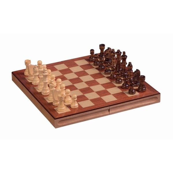 Foldbart træ skakbræt - PIATNIK - 28 cm - Klassisk spil - 2 spillere eller flere - Indendørs
