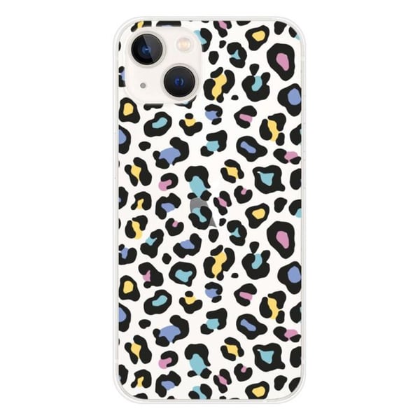 Tryckt silikonfodral som är kompatibelt med Apple iPhone 13 Färgglad leopard