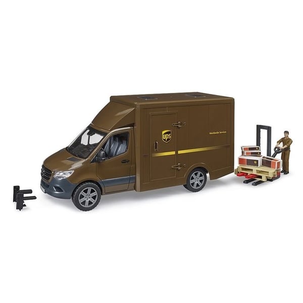 UPS Mercedes Benz Sprinter lastbil med fører og tilbehør