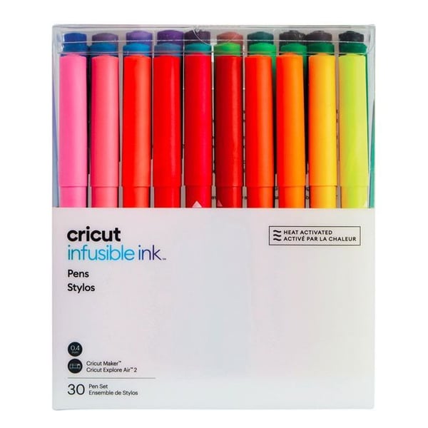 Färgpennor - Cricut - Infusible Ink - Fin spets 0,4 mm - 30 st - Regnbågens färger