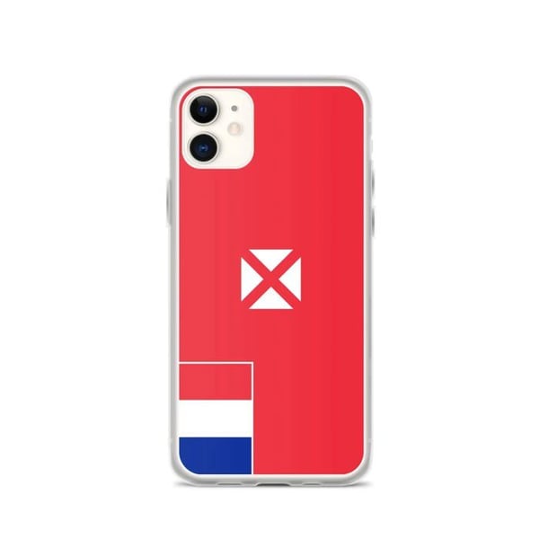 Telefonfodral – Wallis-et-Futuna-flagga – Kompatibel med iPhone 11 – Mjuk fodral – Resistenta och stötabsorberande - Silikon - Pixelforma