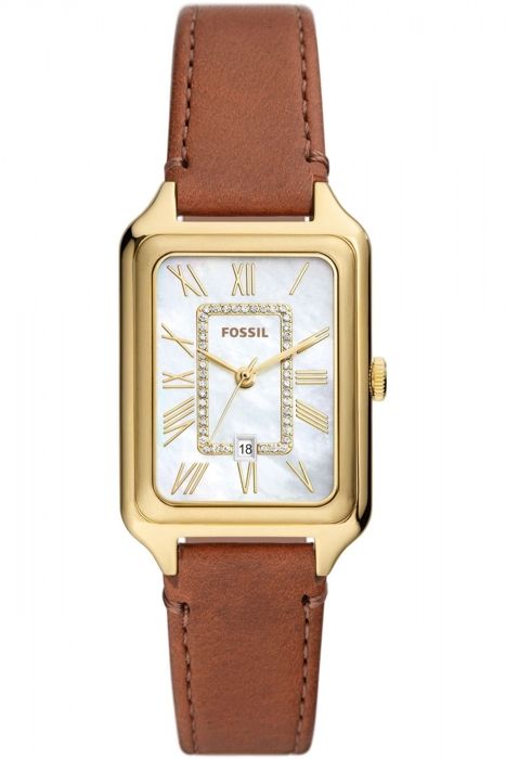 Kvinna klocka FOSSIL - Cuir LiteHide™ Brun - Vattentålig - Kvarts - Mineralglas