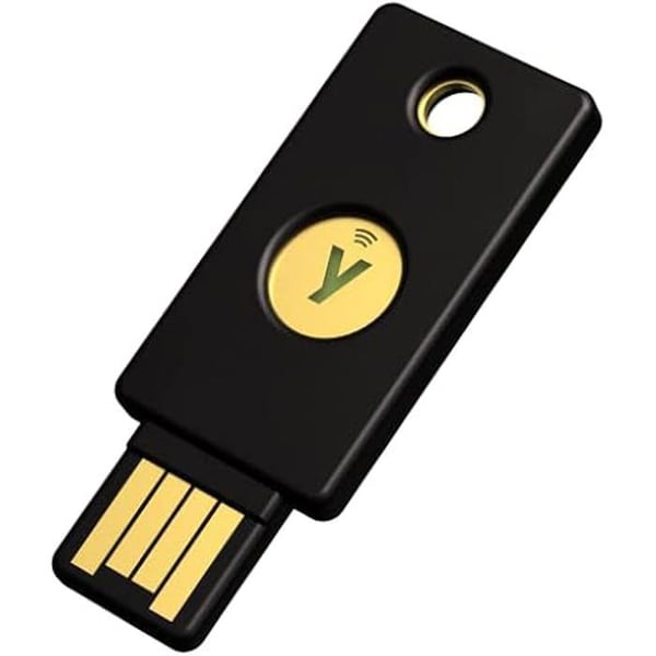Säkerhetsnyckel - YUBICO - YubiKey NFC - Svart färg - USB-gränssnitt - NFC-kompatibel