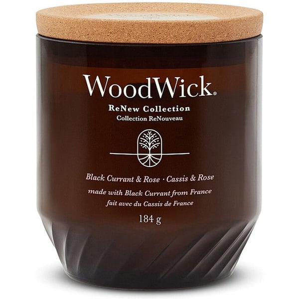 Doftljus - WOODWICK - Renew Cassis - Sojavax - Träveke - 55h brinntid