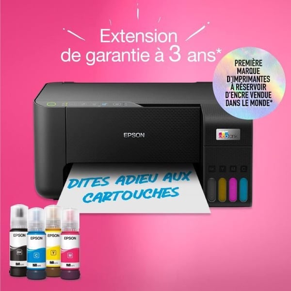 A4 multifunktionsprinter - EPSON - Ecotank ET-2860 - Wi-Fi - Udstyret med blækbeholdere