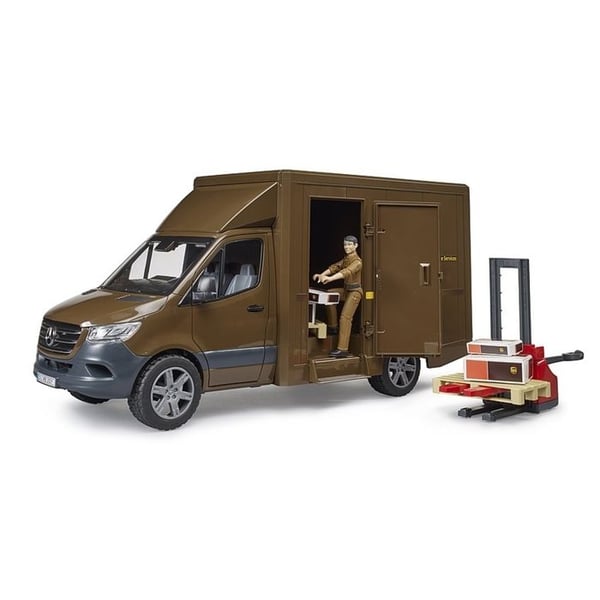 UPS Mercedes Benz Sprinter lastbil med fører og tilbehør