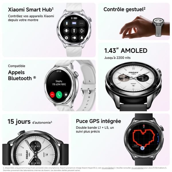 Smartwatch - Xiaomi - Watch S4 - AMOLED-skärm 1,43'' - Inbyggd GPS - Batteritid 15 dagar