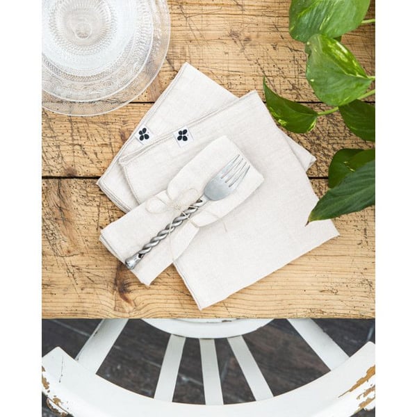 Set med 3 "Gaïa" servetter 40 x 40 cm "Cotton Gauze" - Gaïa Chantilly