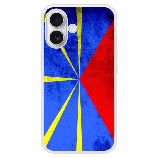 Förstärkt silikonetui med tryck, kompatibelt med Apple iPhone 16 Plus, Flagga La Réunion