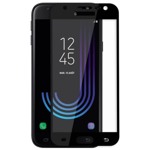 Skyddsfilm - AVIZAR - Galaxy J3 2017 - Härdat glas - 9H hårdhet - Svart kontur