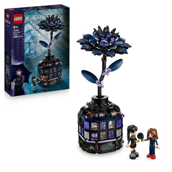LEGO Onsdag 76784 Den Sorte Dahlia - Byggesæt fra 9 år - Kunstig Blomst