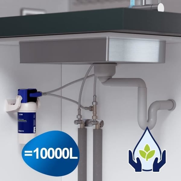 Cartouche BRITA - A1000 - Hanansuodatinjärjestelmä - Suodatus kalsiumille, kloorille, lyijylle ja epäpuhtauksille