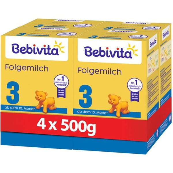 BEBIVITA 3 Fortsättningsmjölk för spädbarn 9m 4×500 g