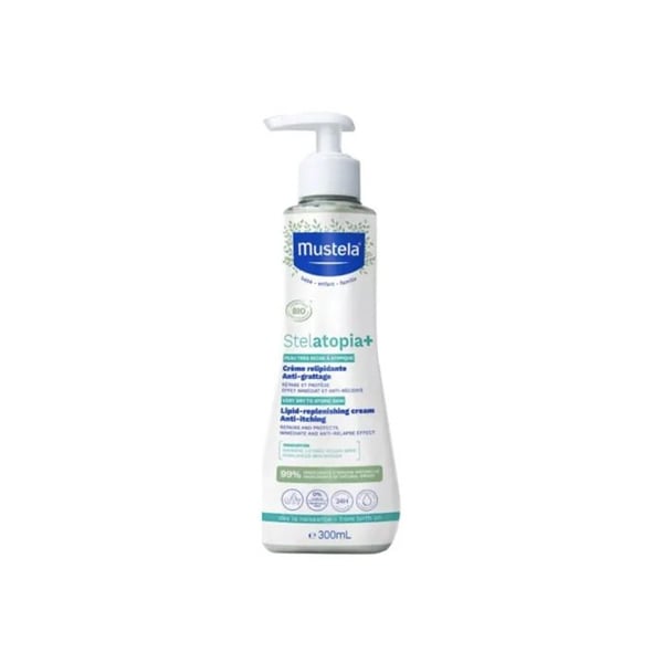 Mustela Stelatopia+ återfuktande kräm mot klåda ekologisk 300ml