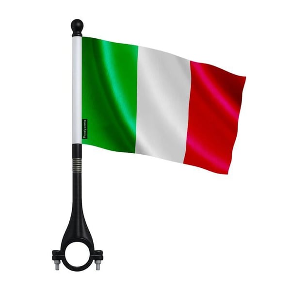 Cykelflagga Italien i polyester – 14 x 21 cm – Cyklingflagga – 10 stycken