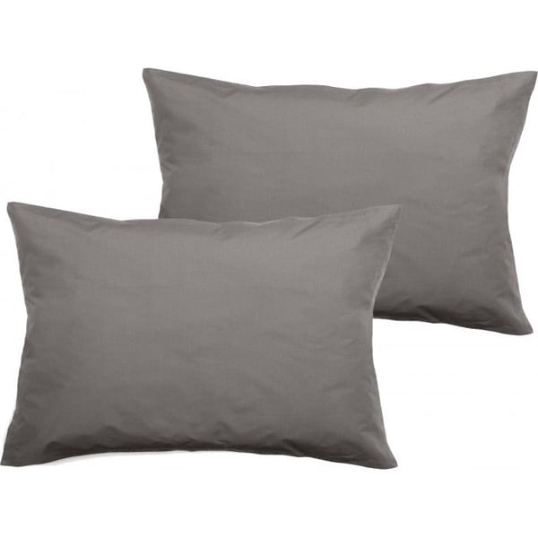 Set med 2 kuddöverdrag i ren kammad bomull percale med långa fibrer 80 trådar/cm² Vent du sud - Aska - Set med 2 kuddöverdrag 50 x