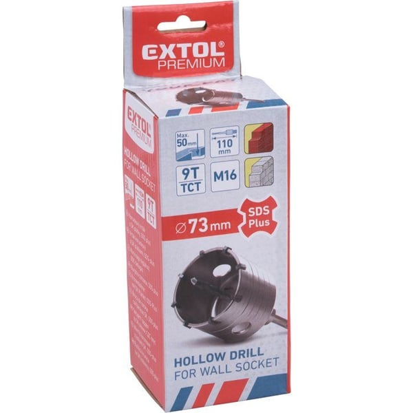 EXTOL PREMIUM SDS PLUS borrschakt för murverk, O 73mm x 110mm, M16, 8801955