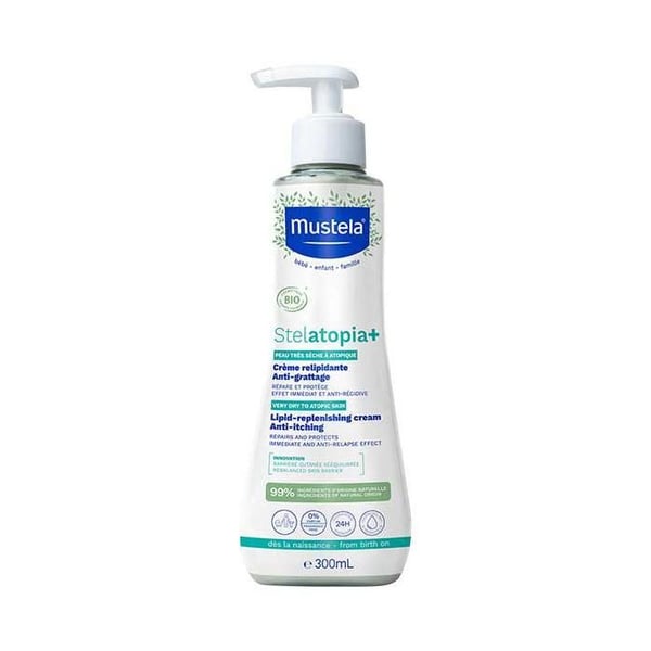 Mustela Stelatopia+ återfuktande kräm mot klåda ekologisk 300ml