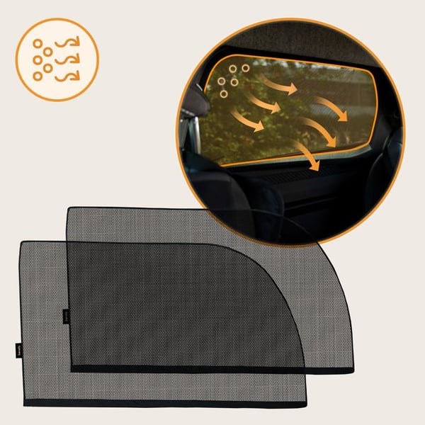 2 x Bilsolskydd 65x100 cm LIONELO Sunblocker - Täcker 100% av fönstret - Universell - UV-skydd