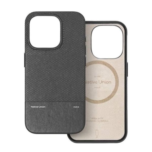 Beskyttelsesskal - NATIVE UNION - iPhone 16 Pro - Sort - Stødabsorberende - Genanvendt Mikrofiber