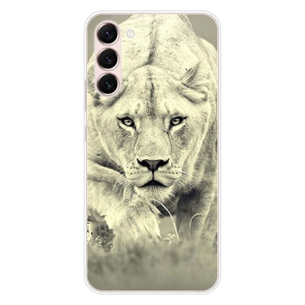 Tryckt silikonfodral som är kompatibelt med Samsung Galaxy S23 Plus Lioness