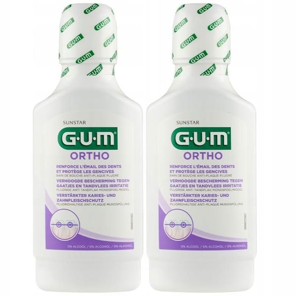 Ortodontisk munskölj - Gum - Ortho 2x300ml - Skydd mot karies och känsliga tandkött