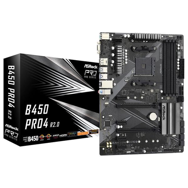 B450 PRO4 R2.0 ATX AM4 4 DDR4 TU Svart