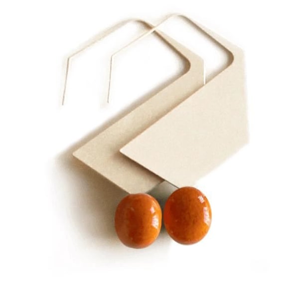 Ceraselle - Hexagonformade örhängen i orange