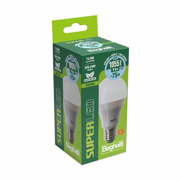 Beghelli SuperLED Pære E27 11W Kold hvid 1055lm 15000h Ækvivalent 75W