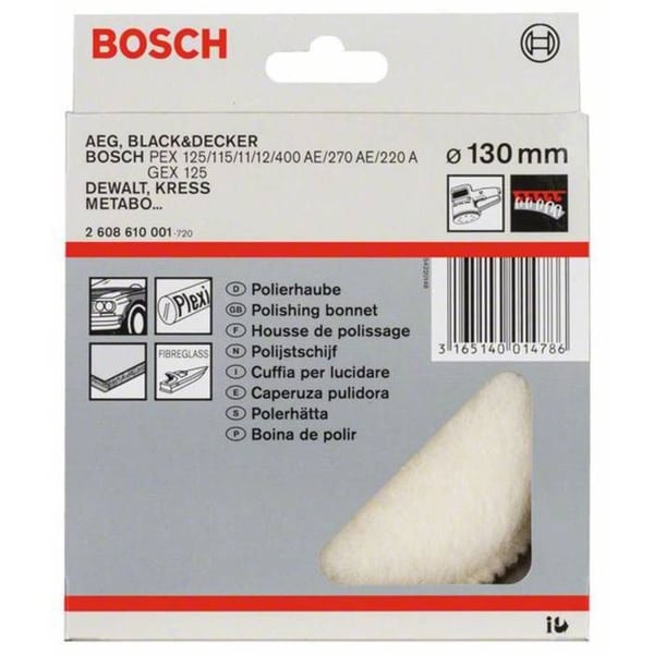 Fårskinn - BOSCH - Deltaslipmaskin - Ø 130 mm - Polerskiva - 1 st.