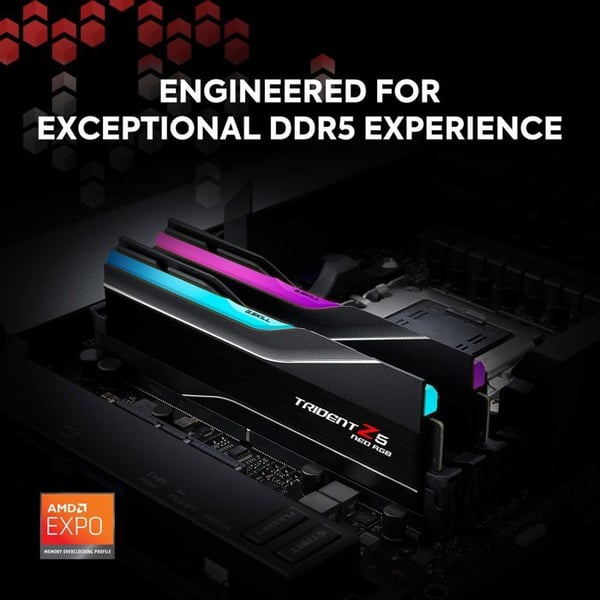G.Skill Trident Z5 Neo RGB - DDR5 - Kit - 64GB: 2 x 32GB - DIMM 288-PIN - 6000 MHz / PC5-48000 - CL32 - icke-ECC -