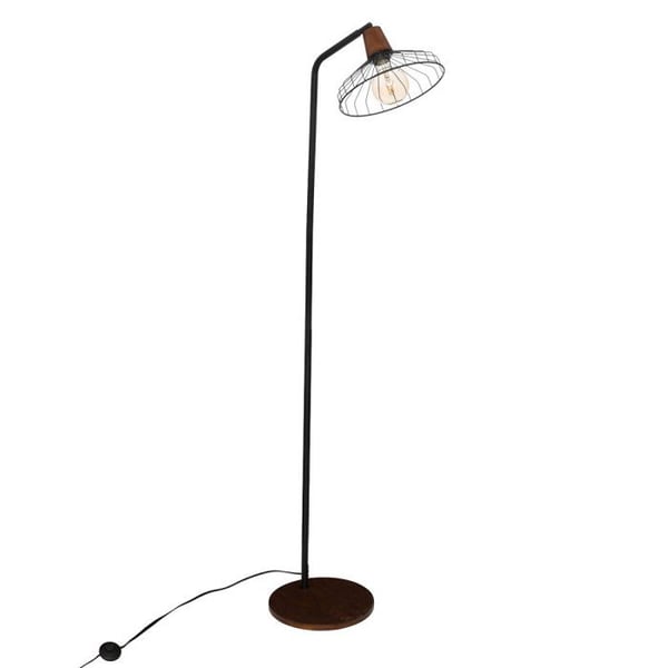 Rak golvlampa "Le café bordelais" metall och kolaträ Atmosphera
