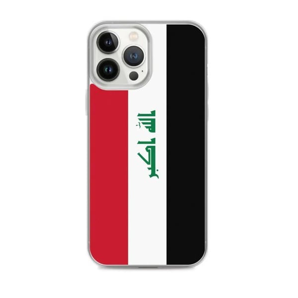 Telefonfodral – Irakflagga – Kompatibel med iPhone 13 Pro Max – Flexibelt fodral – Slitstarkt och stötmotståndskraftigt - Silikon - Pixelforma
