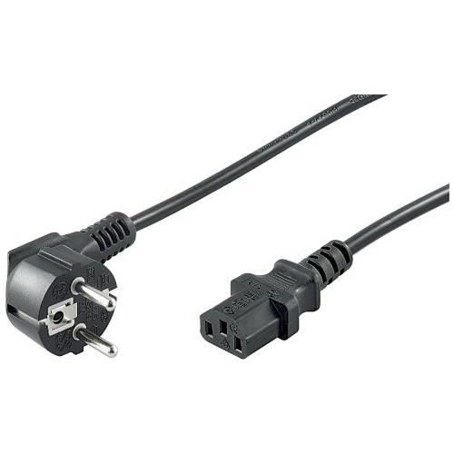 Nätsladd - WENTRONIC - NK 101 S-250 - Svart - 2,5m - Vinklad kontakt