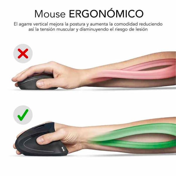 Mus - SUBBLIM - Glide Vertical Ergo Dual - Ergonomisk - Trådløs - Hvid
