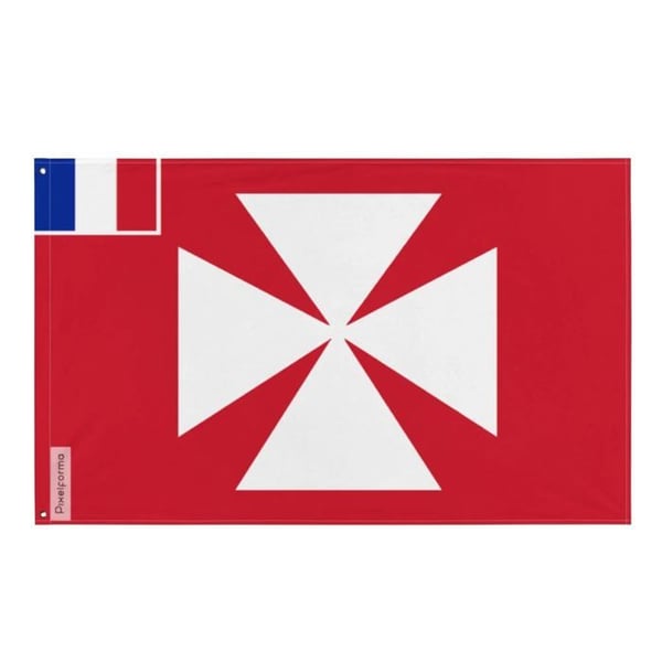 Fransk protektoratsflagga för Wallis-et-Futuna (1886-1887) – 60 x 90 cm – Polyester – Järnförstärkta ögla – Motståndskraftig