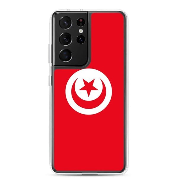 Telefonfodral – Tunisien flagga – Kompatibel med Samsung Galaxy S21 – Mjuk skydd – Smidig och stöttålig – Pixelforma