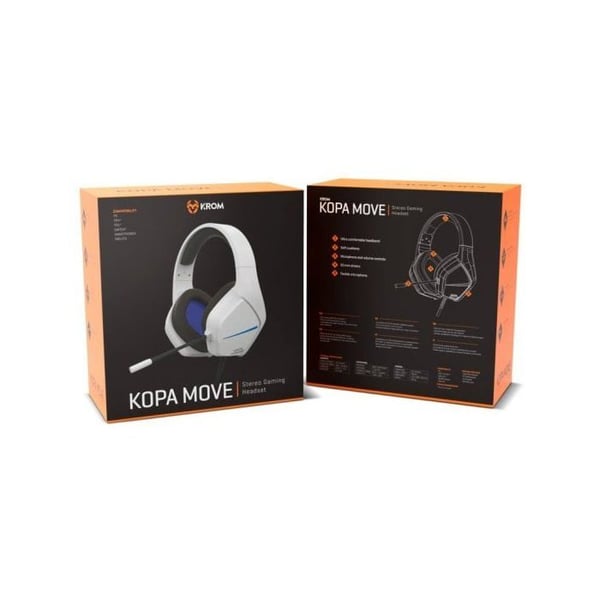 Spelheadset stereo – Krom – Kopa Move – Vit/Blå