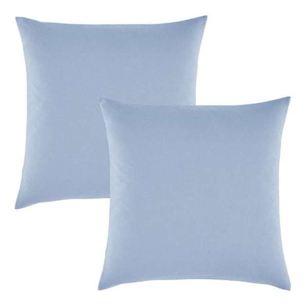 Set med 2 st "Drift" ren bomull färgade tvättade örngott 57 trådar/cm² alla storlekar - Soft Blue - Örngott 63 x 63 cm x 2