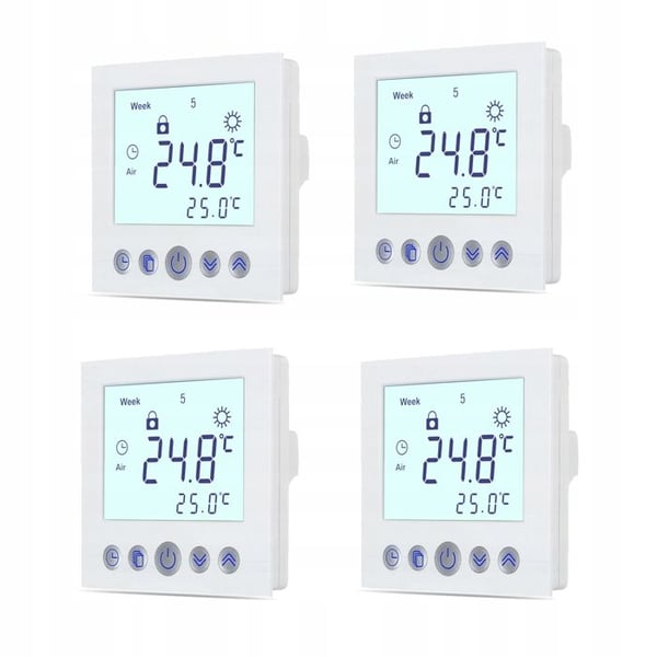 Programmerbar Termostat - ARHATREYA - C16.H3 - LCD-skärm - 16A - 4 Delar