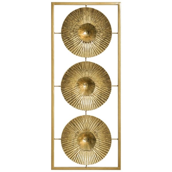 Guld metall väggdekoration 25 x 61 cm Atmosphera