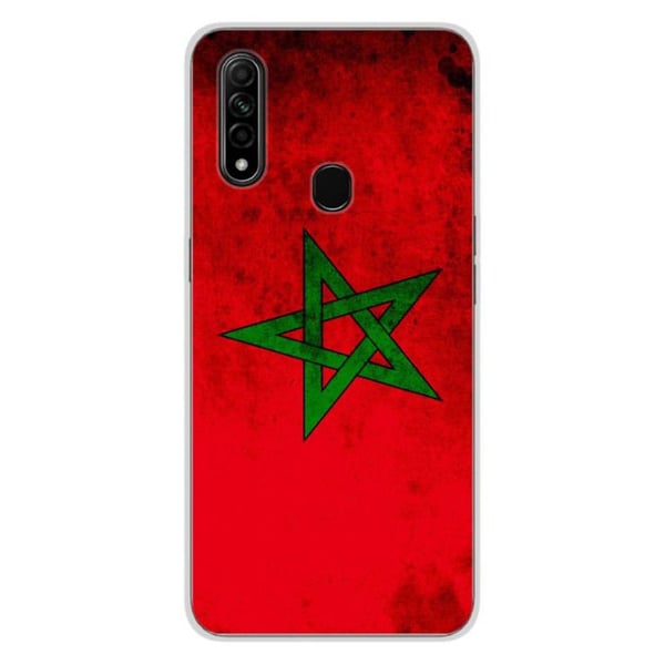 1001Coques - Silikonfodral kompatibelt med Oppo A31 - Marockanskt flaggmönster - Originaldesign tryckt i Frankrike