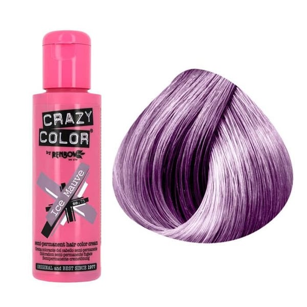 Färgningsprodukt - Crazy Color - Ice Mauve - Utan ammoniak - Crème - 100ml