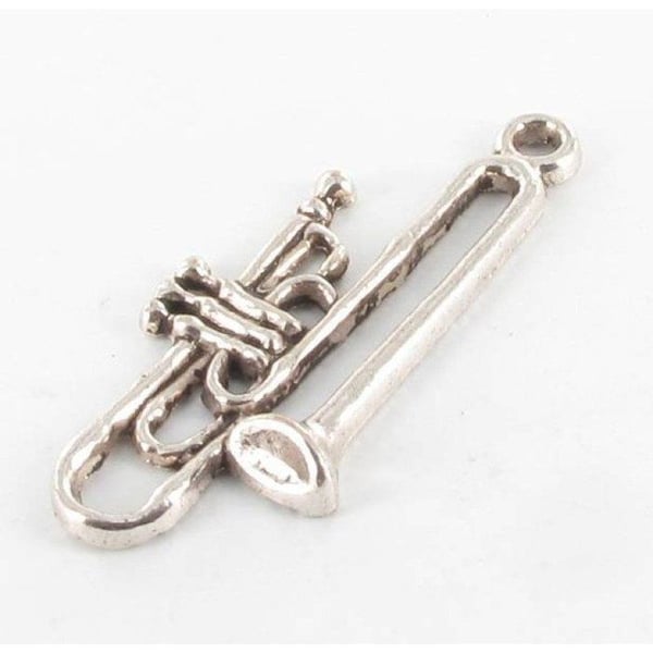 MégaCréa - Metallberlock Stort trumpet 35mm Silverfärgad (10 stycken)