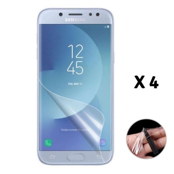 Lot med 4 Filmer Samsung Galaxy J3 2017 J330 - Skärm skydd i slitstark rep resistant plast [Phonillico®]