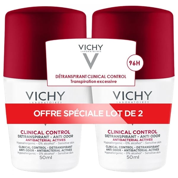Vichy Lot*2 x 50 ml Antiperspirant Mot Lukter 96H