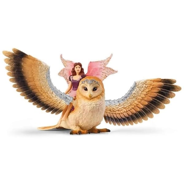 Ängelfigur på glittrande uggla, mycket realistiska detaljer, SCHLEICH 70789 Bayala®, Från 5 år