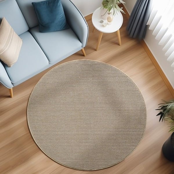 Ayyildiz Modern design matta Beige 160 cm rund boucle modern naturlig, minimalistisk vävt stil för vardagsrum, sovrum och